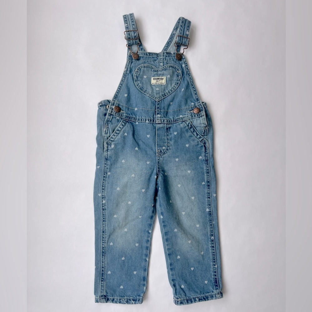 OshKosh Bgosh Heart Stamped Toddler Jean Overalls